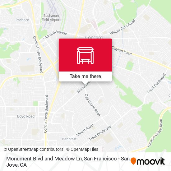 Monument Blvd and Meadow Ln map