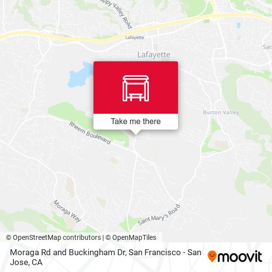 Moraga Rd and Buckingham Dr map