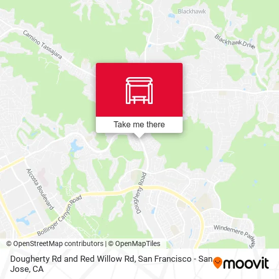 Dougherty Rd and Red Willow Rd map