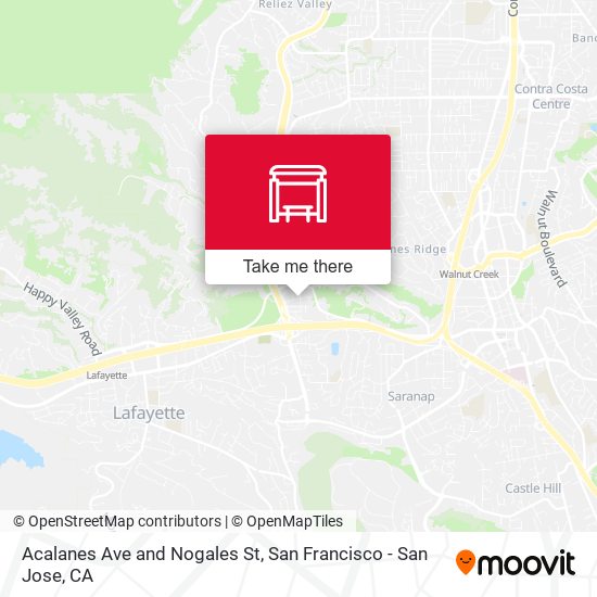 Acalanes Ave and Nogales St map