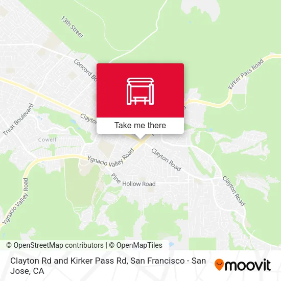 Mapa de Clayton Rd and Kirker Pass Rd