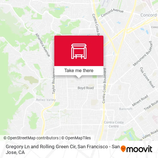 Gregory Ln and Rolling Green Cir map
