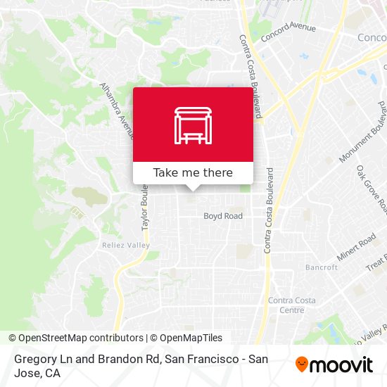 Gregory Ln and Brandon Rd map