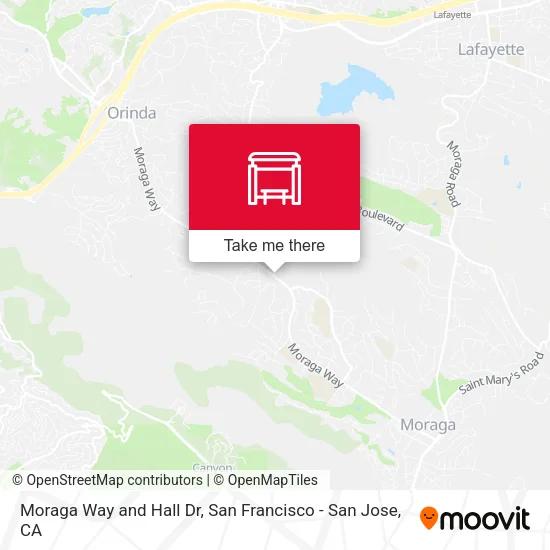 Mapa de Moraga Way and Hall Dr