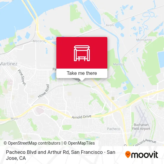Pacheco Blvd and Arthur Rd map