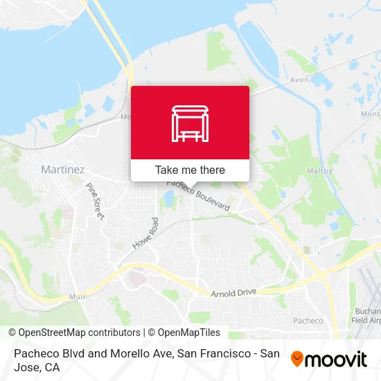 Pacheco Blvd and Morello Ave map