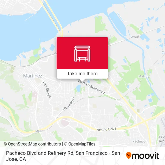 Pacheco Blvd and Refinery Rd map