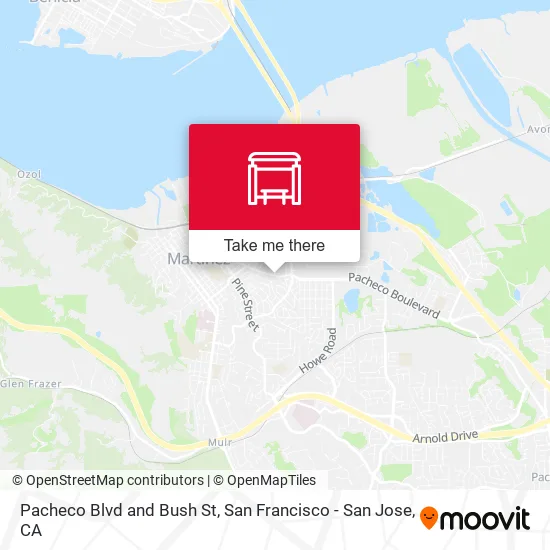 Pacheco Blvd and Bush St map