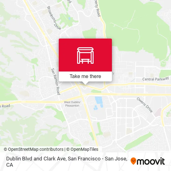 Dublin Blvd and Clark Ave map