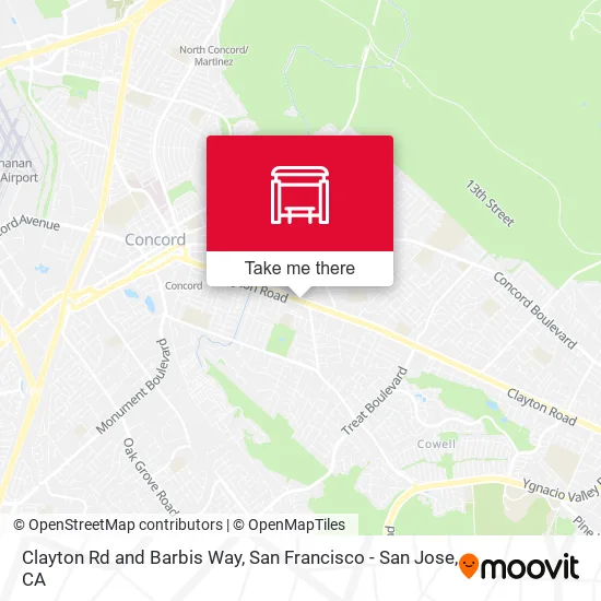 Clayton Rd and Barbis Way map