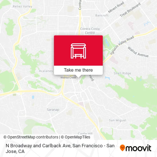 N Broadway and Carlback Ave map