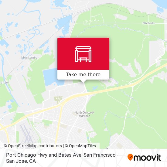 Port Chicago Hwy and Bates Ave map