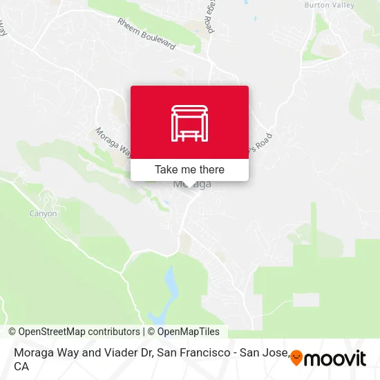 Moraga Way and Viader Dr map