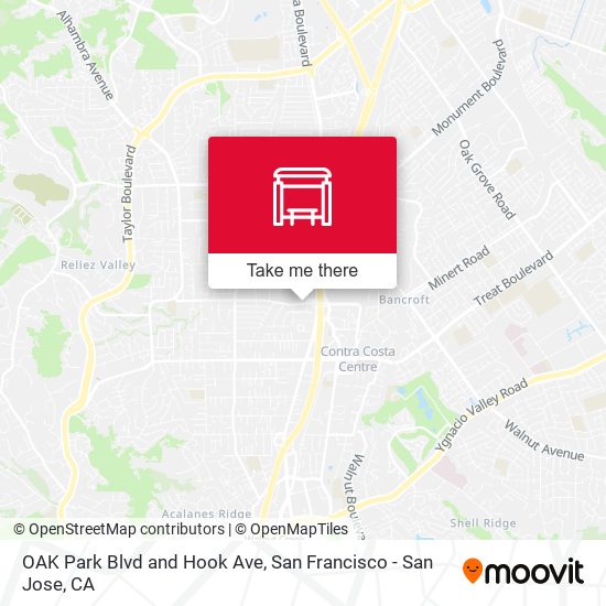 OAK Park Blvd and Hook Ave map