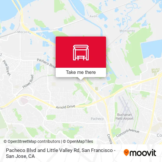 Pacheco Blvd and Little Valley Rd map