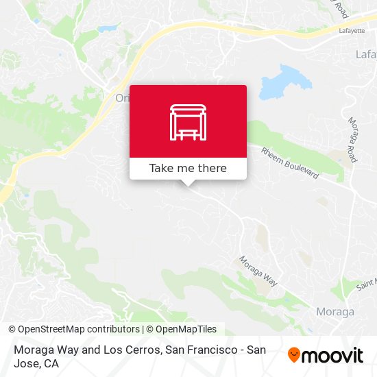 Moraga Way and Los Cerros map