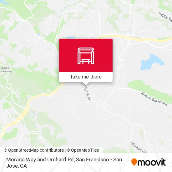 Moraga Way and Orchard Rd map