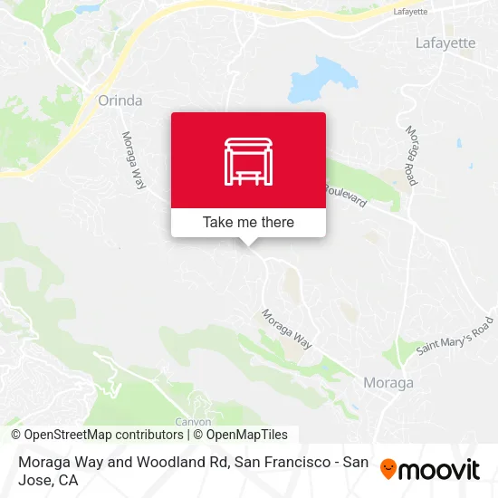 Mapa de Moraga Way and Woodland Rd