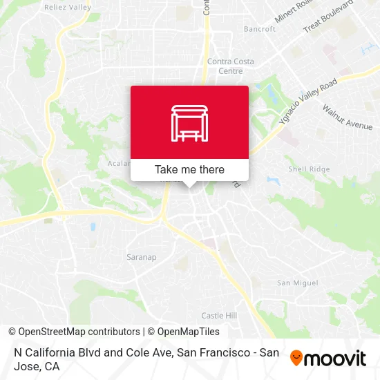 N California Blvd and Cole Ave map