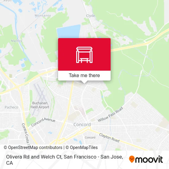 Olivera Rd and Welch Ct map