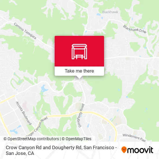 Crow Canyon Rd and Dougherty Rd map