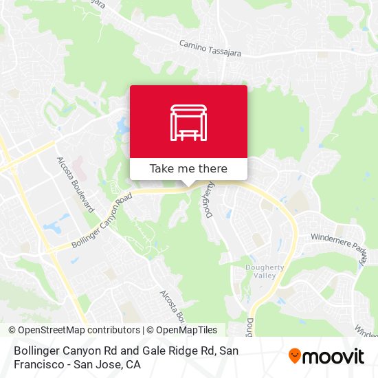 Bollinger Canyon Rd and Gale Ridge Rd map