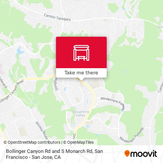Bollinger Canyon Rd and S Monarch Rd map