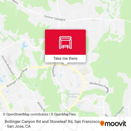Bollinger Canyon Rd and Stoneleaf Rd map