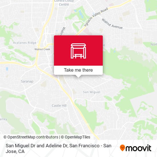 San Miguel Dr and Adeline Dr map