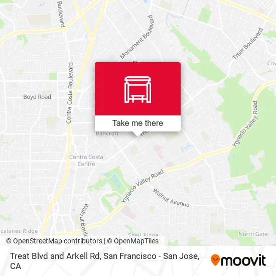 Treat Blvd and Arkell Rd map