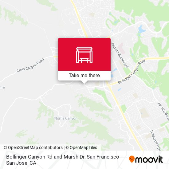 Bollinger Canyon Rd and Marsh Dr map