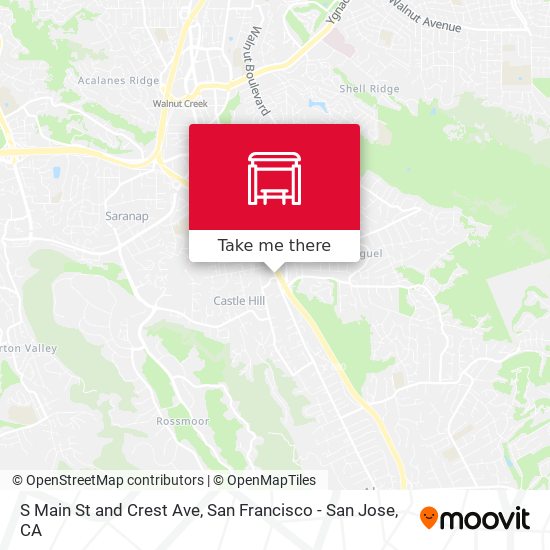 S Main St and Crest Ave map