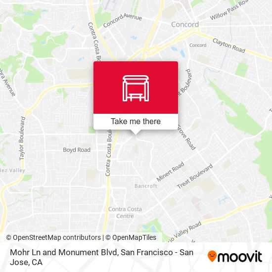 Mohr Ln and Monument Blvd map