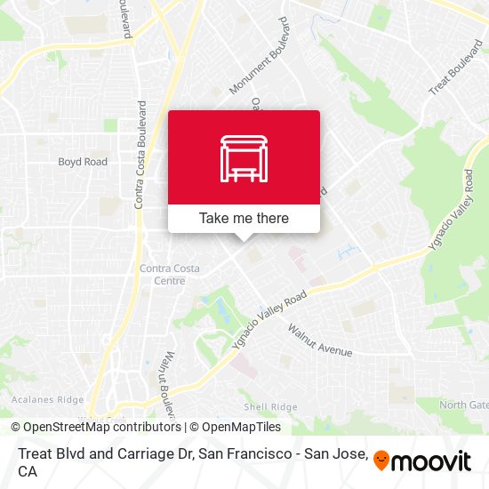 Treat Blvd and Carriage Dr map