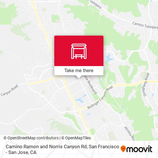 Camino Ramon and Norris Canyon Rd map