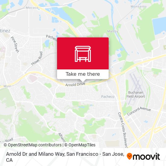 Arnold Dr and Milano Way map