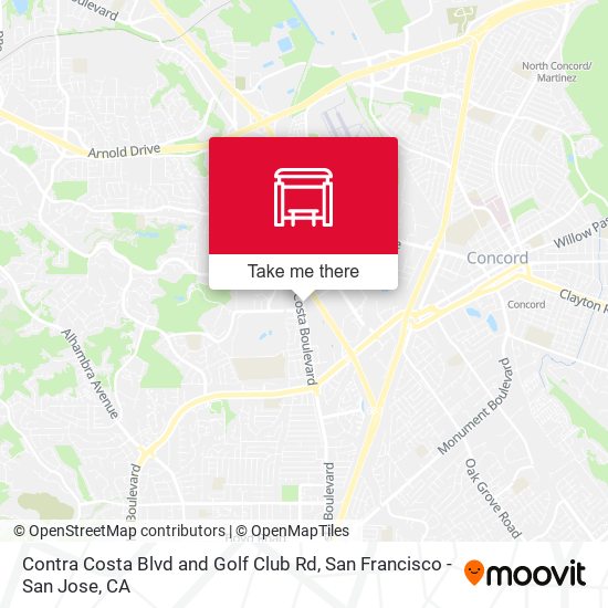 Contra Costa Blvd and Golf Club Rd map