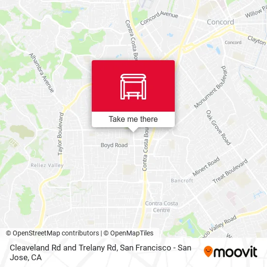 Cleaveland Rd and Trelany Rd map