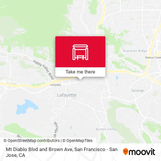 Mt Diablo Blvd and Brown Ave map