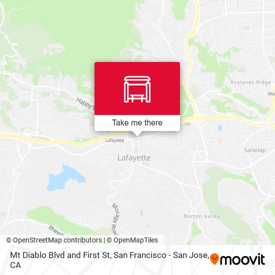 Mt Diablo Blvd and First St map