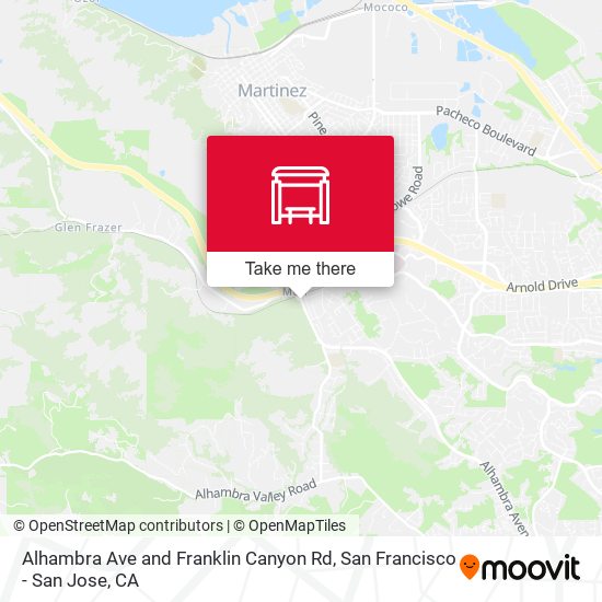 Alhambra Ave and Franklin Canyon Rd map