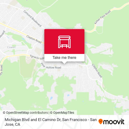 Michigan Blvd and El Camino Dr map