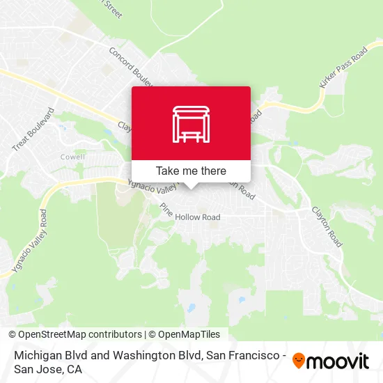 Michigan Blvd and Washington Blvd map