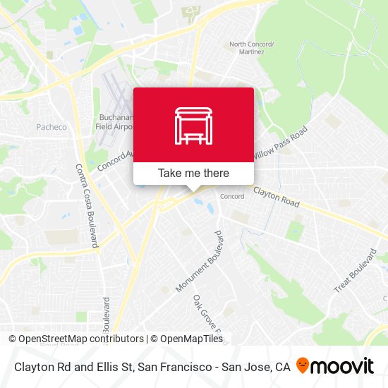 Clayton Rd and Ellis St map