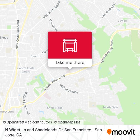 N Wiget Ln and Shadelands Dr map