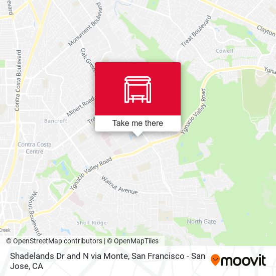 Mapa de Shadelands Dr and N via Monte