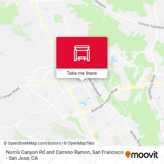 Norris Canyon Rd and Camino Ramon map