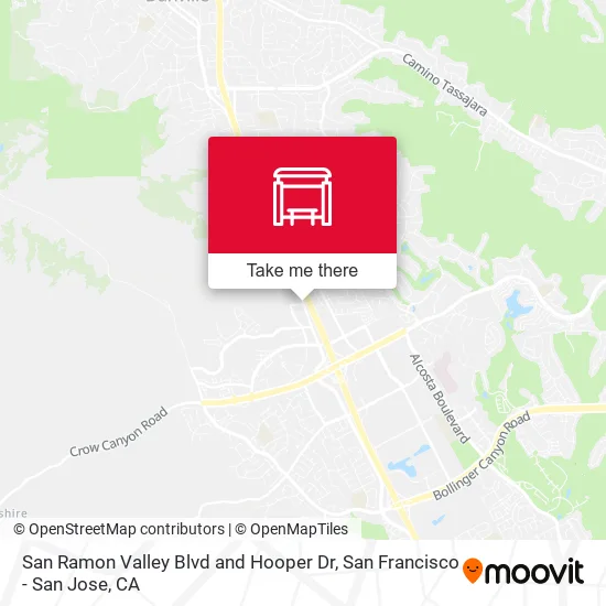 San Ramon Valley Blvd and Hooper Dr map