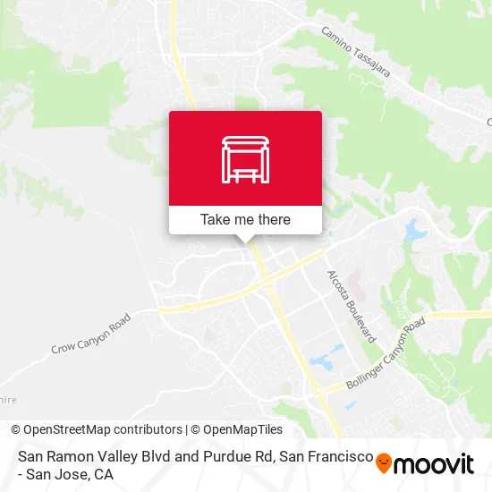 San Ramon Valley Blvd and Purdue Rd map