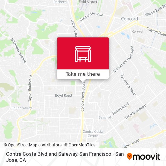 Contra Costa Blvd and Safeway map